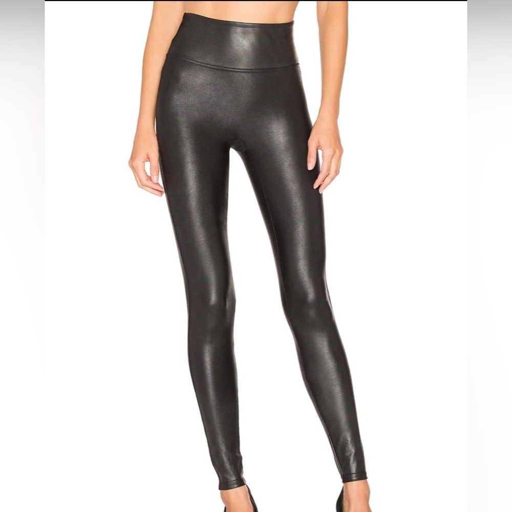 Spanx Faux Leather Leggings in Black in Size Small